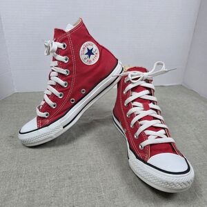 Converse Red and White Canvas High-Tops